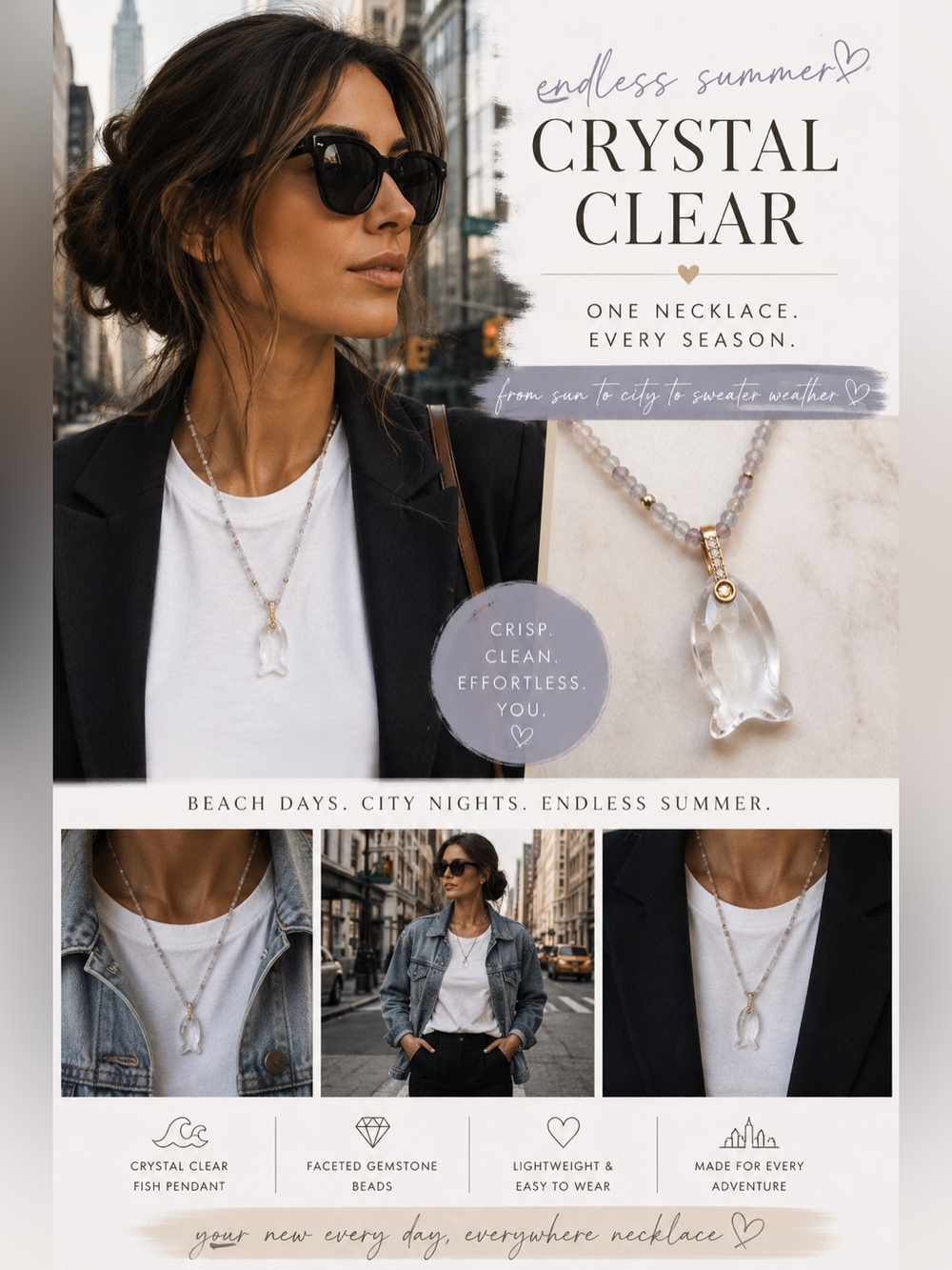 Crystal Clear 🐟✨ The Goes-With-Everything Fish Necklace